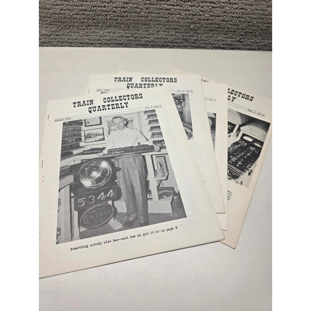 Train Collectors Quarterly 1958 Magazine Lot Vol 4 Nos 1-4 Full Year TCA Vintage